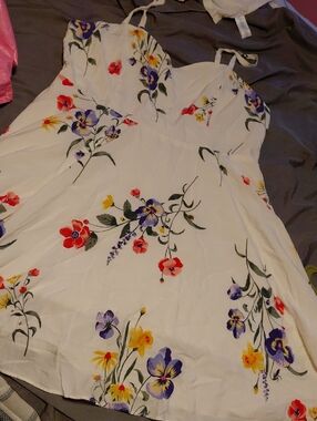 Old Navy Cream Smocked Cami Dress with Adjustable Straps